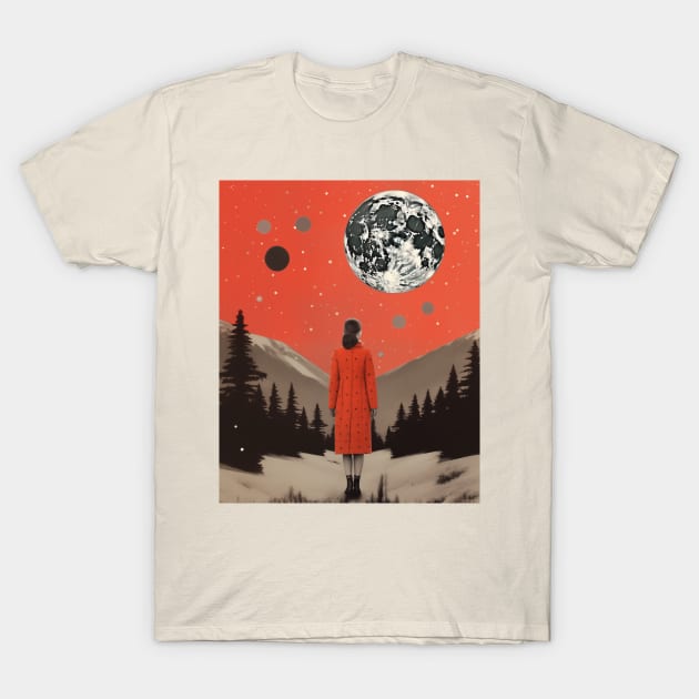 Make a mystical wish to the full moon (girl) T-Shirt by Porota Studio